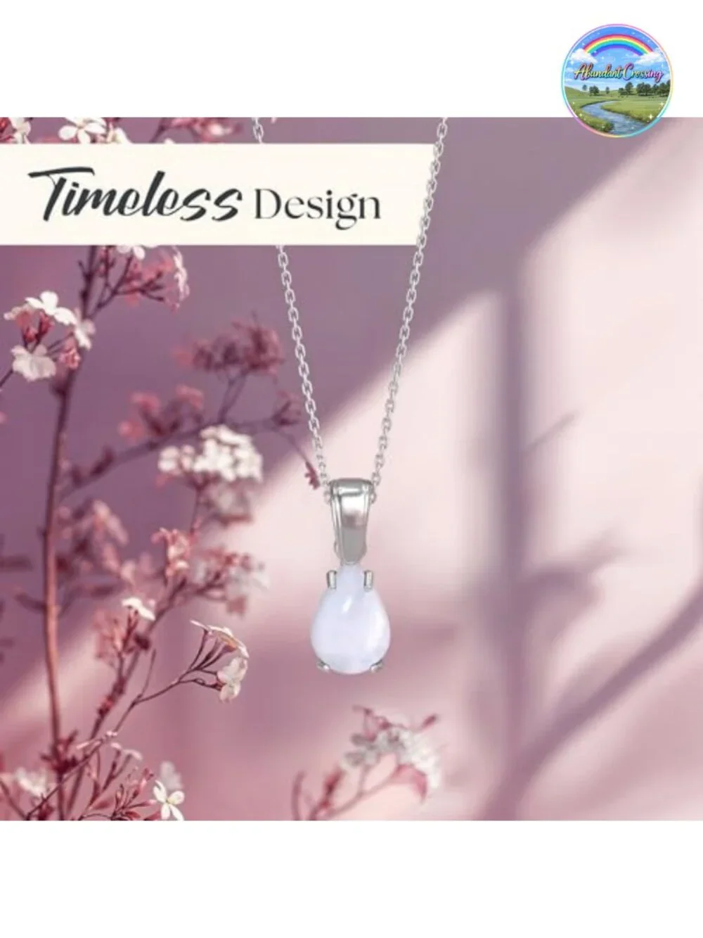 Sterling Silver Moonstone Teardrop Pendant Necklace 45cm